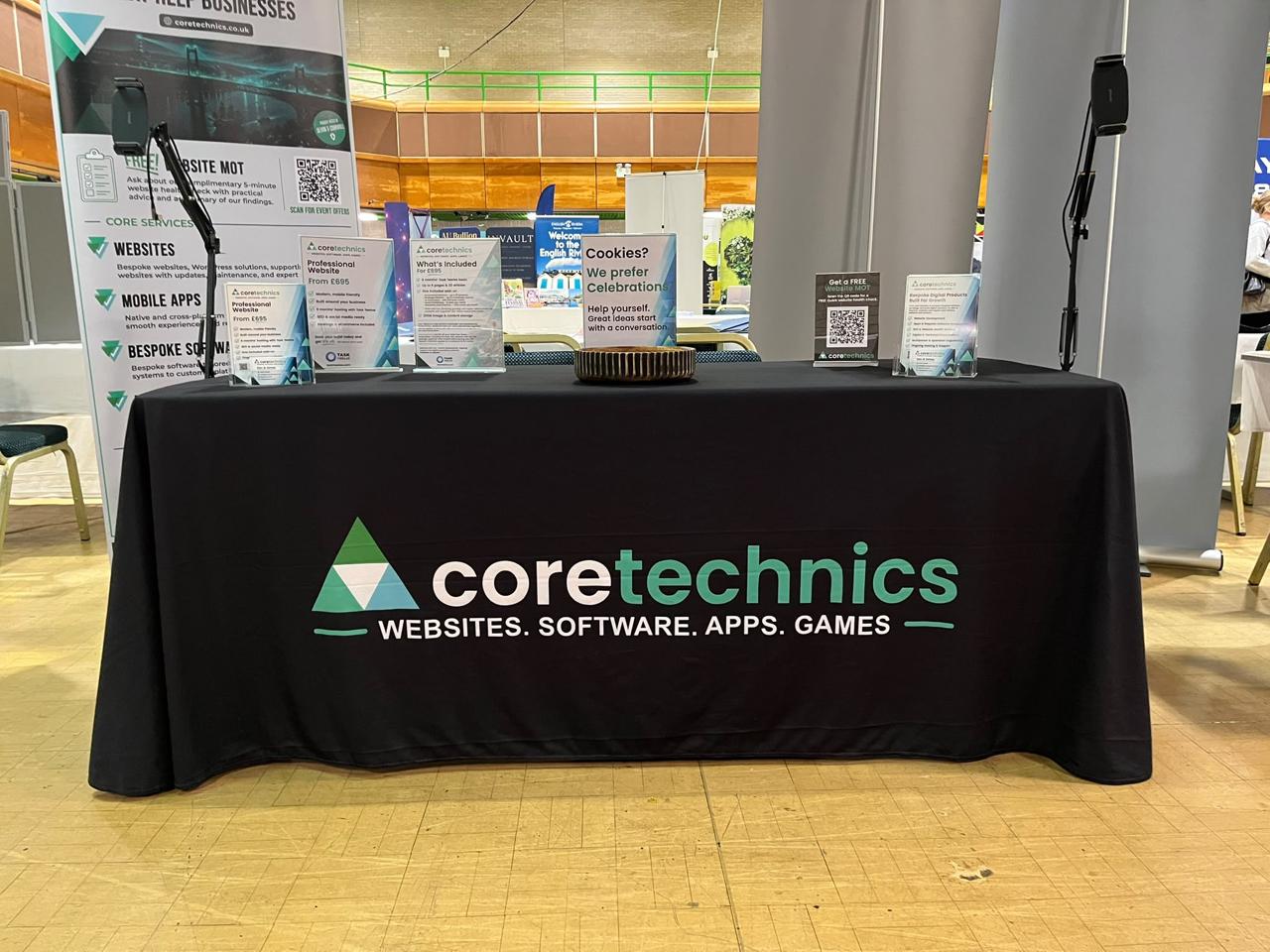 The CoreTechnics stand set up and ready ahead of Riviera Connect EXPO